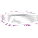 plantekasse 100x100x26,5 cm massivt fyrretræ hvid