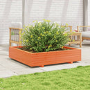 plantekasse 110x110x26,5 cm massivt fyrretræ gyldenbrun