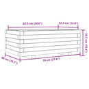 plantekasse 70x40x26,5 cm massivt fyrretræ gyldenbrun