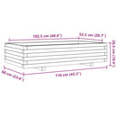plantekasse 110x60x26,5 cm massivt fyrretræ hvid