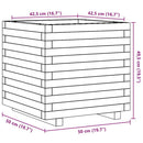 plantekasse 50x50x49,5 cm massivt fyrretræ hvid