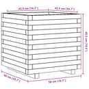 plantekasse 50x50x49,5 cm massivt fyrretræ gyldenbrun