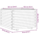 plantekasse 70x70x49,5 cm massivt fyrretræ hvid