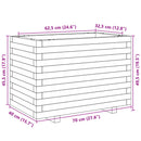 plantekasse 70x40x49,5 cm massivt fyrretræ gyldenbrun