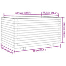 plantekasse 90x60x49,5 cm massivt fyrretræ hvid