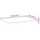 bordplade 100x70x2 cm rektangulær massivt akacietræ