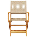 spisebordssæt til haven 5 dele polyrattan og massivt træ beige