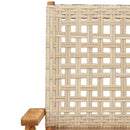 spisebordssæt til haven 7 dele polyrattan og massivt træ beige