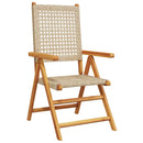 spisebordssæt til haven 7 dele polyrattan og massivt træ beige
