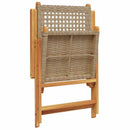 spisebordssæt til haven 7 dele polyrattan og massivt træ beige