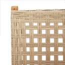 spisebordssæt til haven 7 dele polyrattan og massivt træ beige