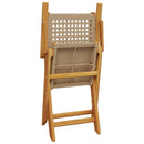 bistrosæt 3 dele polyrattan og massivt træ beige
