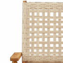 bistrosæt 3 dele polyrattan og massivt træ beige