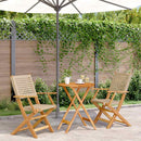 bistrosæt 3 dele polyrattan og massivt træ beige