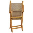 spisebordssæt til haven 5 dele polyrattan og massivt træ beige