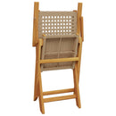 bistrosæt 3 dele polyrattan og massivt træ beige