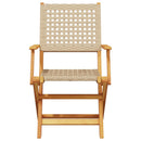 bistrosæt 3 dele polyrattan og massivt træ beige