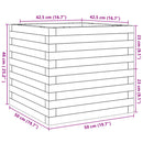 plantekasse 50x50x46 cm massivt fyrretræ