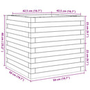 plantekasse 50x50x46 cm massivt fyrretræ hvid