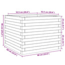 plantekasse 60x60x46 cm massivt fyrretræ hvid