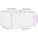 plantekasse 90x90x46 cm massivt fyrretræ gyldenbrun