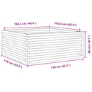 plantekasse 110x110x46 cm massivt fyrretræ hvid