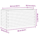 plantekasse 90x40x46 cm massivt fyrretræ gyldenbrun
