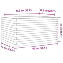 plantekasse 90x60x46 cm massivt fyrretræ