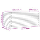 plantekasse 110x60x46 cm massivt fyrretræ gyldenbrun