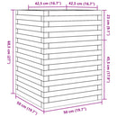 plantekasse 50x50x68,5 cm massivt fyrretræ
