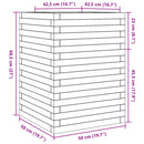 plantekasse 50x50x68,5 cm massivt fyrretræ hvid