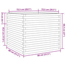 plantekasse 80x80x68,5 cm massivt fyrretræ gyldenbrun