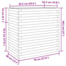 plantekasse 70x40x68,5 cm massivt fyrretræ hvid