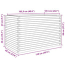 plantekasse 110x60x68,5 cm massivt fyrretræ hvid