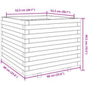 plantekasse 60x60x49,5 cm massivt fyrretræ gyldenbrun