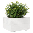 plantekasse 80x80x49,5 cm massivt fyrretræ hvid