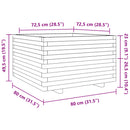 plantekasse 80x80x49,5 cm massivt fyrretræ gyldenbrun