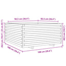 plantekasse 100x100x49,5 cm massivt fyrretræ gyldenbrun