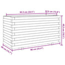 plantekasse 90x40x49,5 cm massivt fyrretræ gyldenbrun