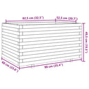 plantekasse 90x60x49,5 cm massivt fyrretræ hvid