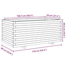 plantekasse 110x60x49,5 cm massivt fyrretræ hvid