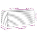 plantekasse 110x60x49,5 cm massivt fyrretræ gyldenbrun