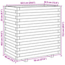 plantekasse 70x40x72,5 cm massivt fyrretræ hvid