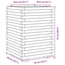 plantekasse 50x50x72 cm massivt fyrretræ hvid