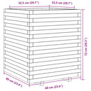 plantekasse 60x60x72 cm massivt fyrretræ gyldenbrun