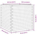 plantekasse 70x70x72 cm massivt fyrretræ hvid