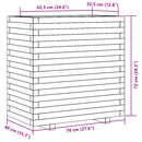 plantekasse 70x40x72 cm massivt fyrretræ hvid