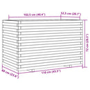 plantekasse 110x60x72 cm massivt fyrretræ gyldenbrun