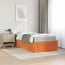 seng med madras 100x200 cm massivt fyr gyldenbrun