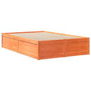 seng med madras 140x190 cm massivt fyrretræ gyldenbrun